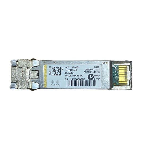 Cisco SFP-10G-SR SFP+ Transceiver – 10 Gbps, 850nm, LC Duplex, up to 300m Reach