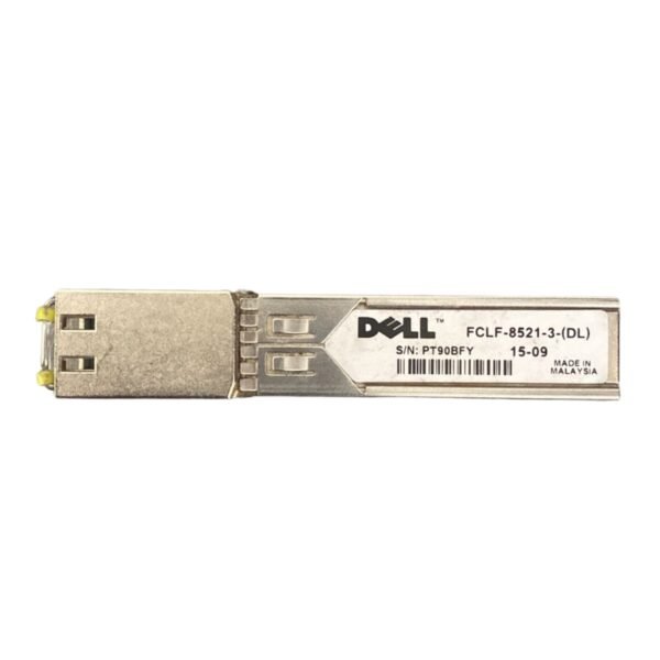 DELL 1000BASE-T SFP Transceiver Module – Provides Gigabit Ethernet connectivity over Cat5e/Cat6 cables, supporting up to 100 meters.