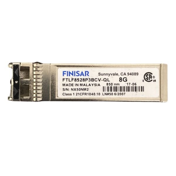 Finisar FTLF8528P3BNV SFP+ Transceiver Module – 8G Fibre Channel, 850nm Wavelength, LC Duplex Connector, up to 150m over OM3 Multimode Fiber