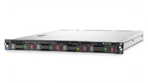 Front view of HPE ProLiant DL360 Gen9 with 4x3.5" drive bays.
