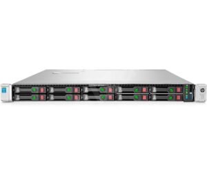 Front view of HPE ProLiant DL360 Gen9 with 10x2.5" drive bays.