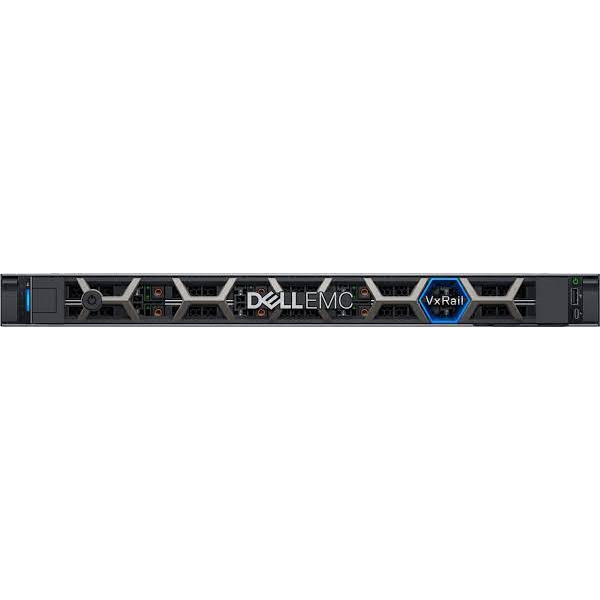 Front view of Dell EMC VxRail E560 with 10x2.5" drive bays and bezel cover installed.