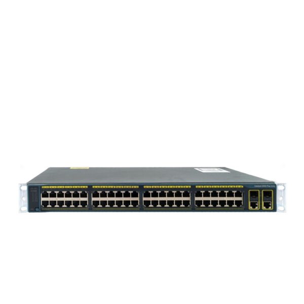 Cisco Catalyst WS-C2960+48P – 48 Fast Ethernet Ports with 370W Power over Ethernet (PoE) and Dual SFP Uplinks