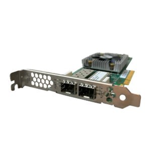 Side view of Dell 0H8T43 QLE2662 Dual-Port 16Gbps network card showing fiber ports.