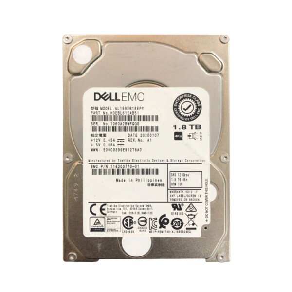 Dell EMC 1.8TB 12gb/s SAS 10K 2.5inch Hard