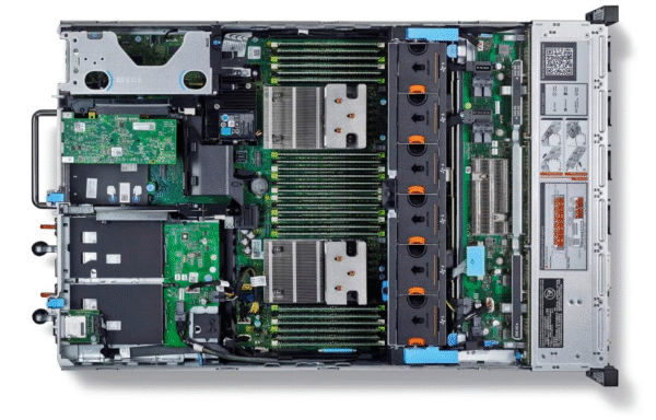 Inside view of Dell EMC PowerEdge R730XD 16x3.5 + 2x2.5