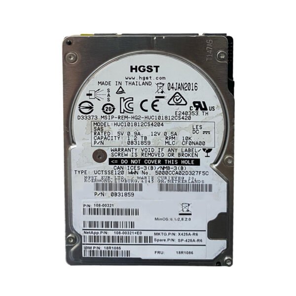 HGST 1.2TB 6Gbps 7.2K 2.5inch SAS Hard Drive