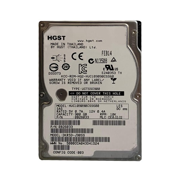 HGST 0B26033 900GB 6Gbps 10k 2.5inch SAS Hard