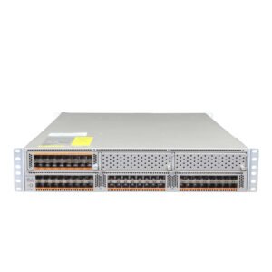 Front view of Cisco Nexus 5596UP switch with 64 SFP+ ports