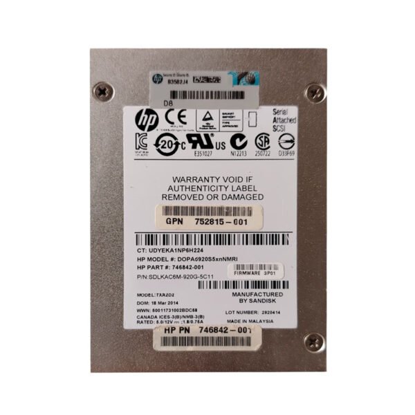 HP 920GB 6Gbps 7.2K 2.5inch SSD SAS Hard